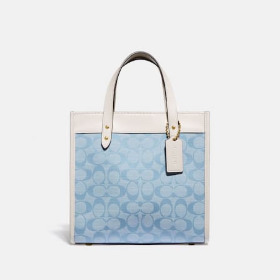 Coach Field Tote 22 In Signature Chambray